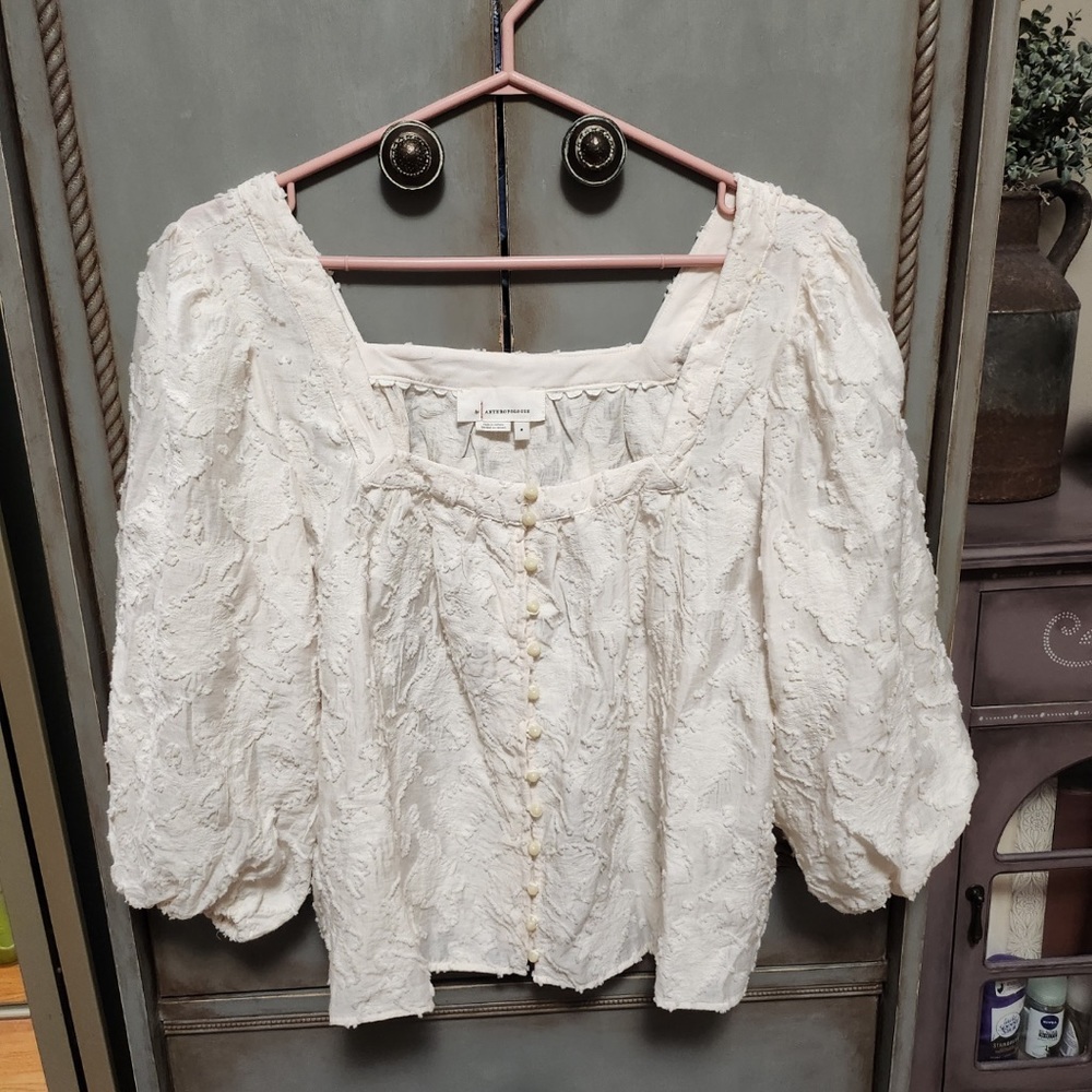 Anthropologie Yvonne Textured Buttondown, size M
